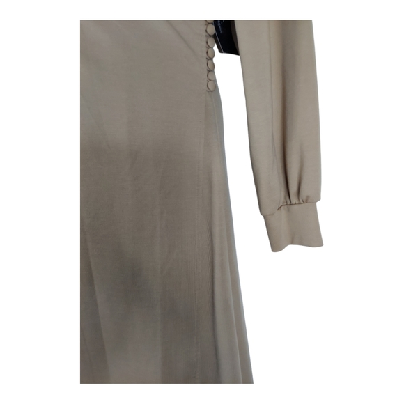 FAITH LOVE PASSION FLP Size Small Tan Vtg Look Wrap Dress Cloth Cover Buttons - Picture 11 of 15